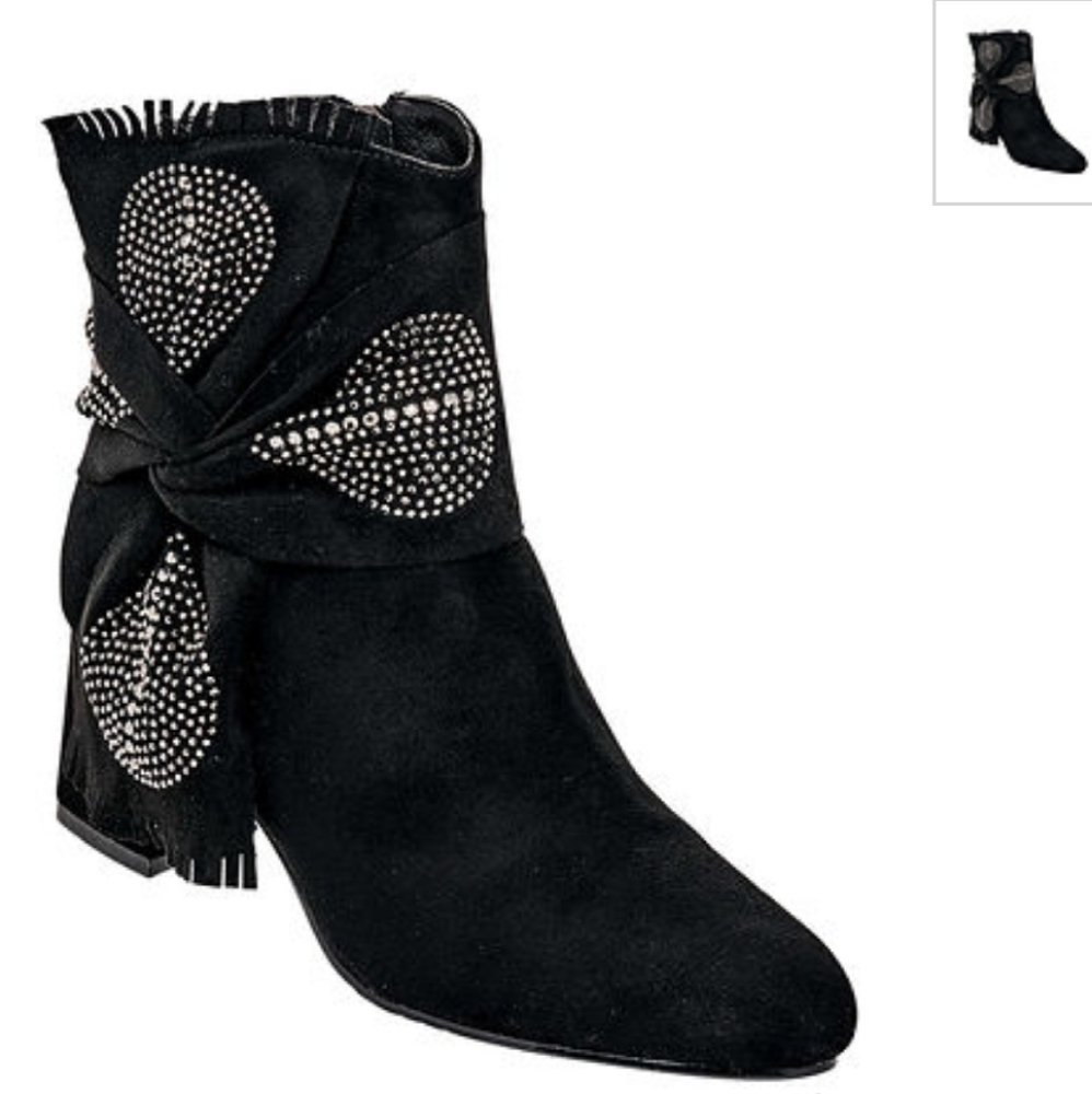 NWOT!! Faux Suede Flashy Booties
